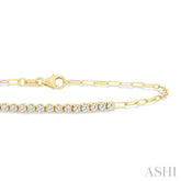 .50CTRDDM PAPER CLIP BRACELET YG 14K-G*